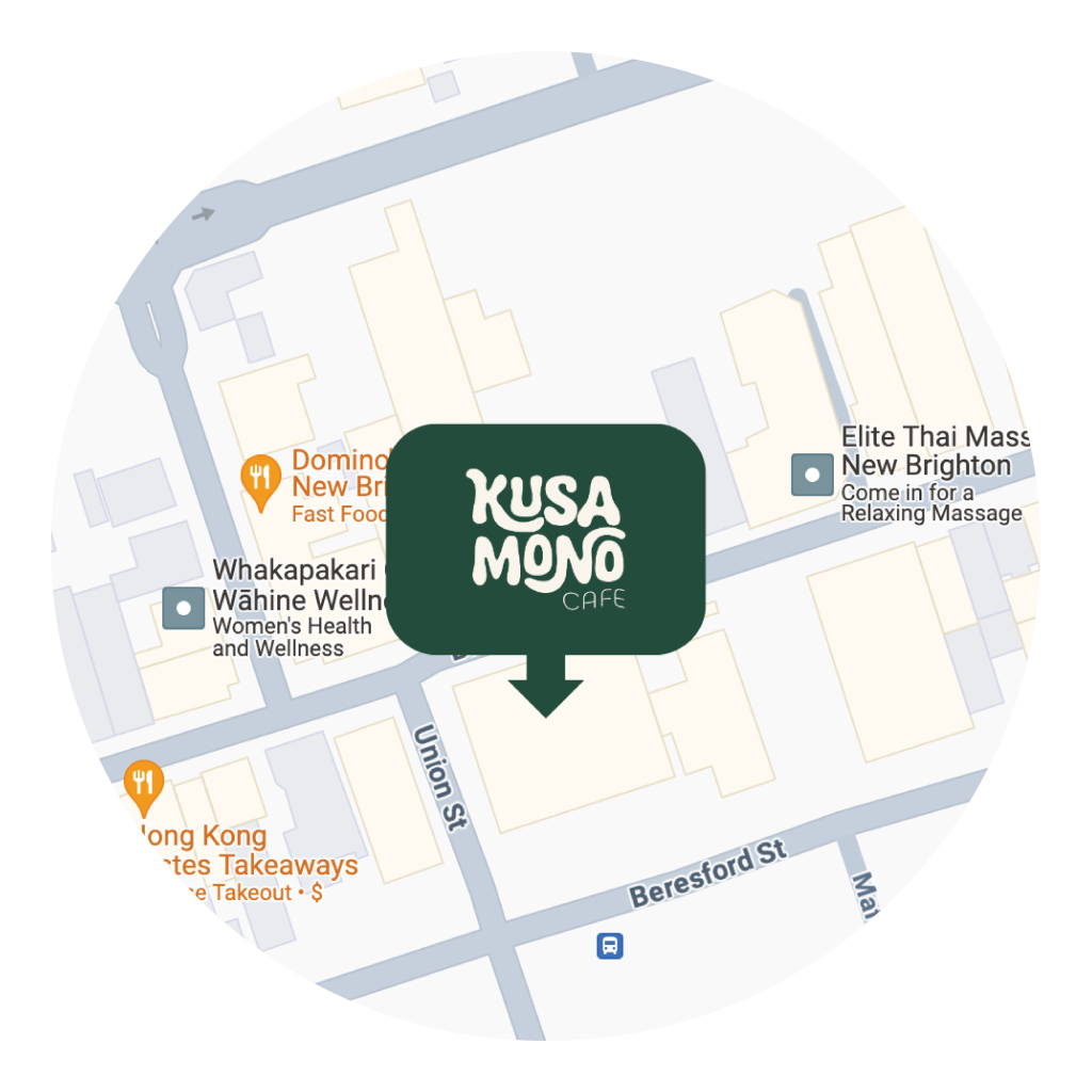 Showcasing a screenshot of where Kusamono Cafe is located on Google maps.